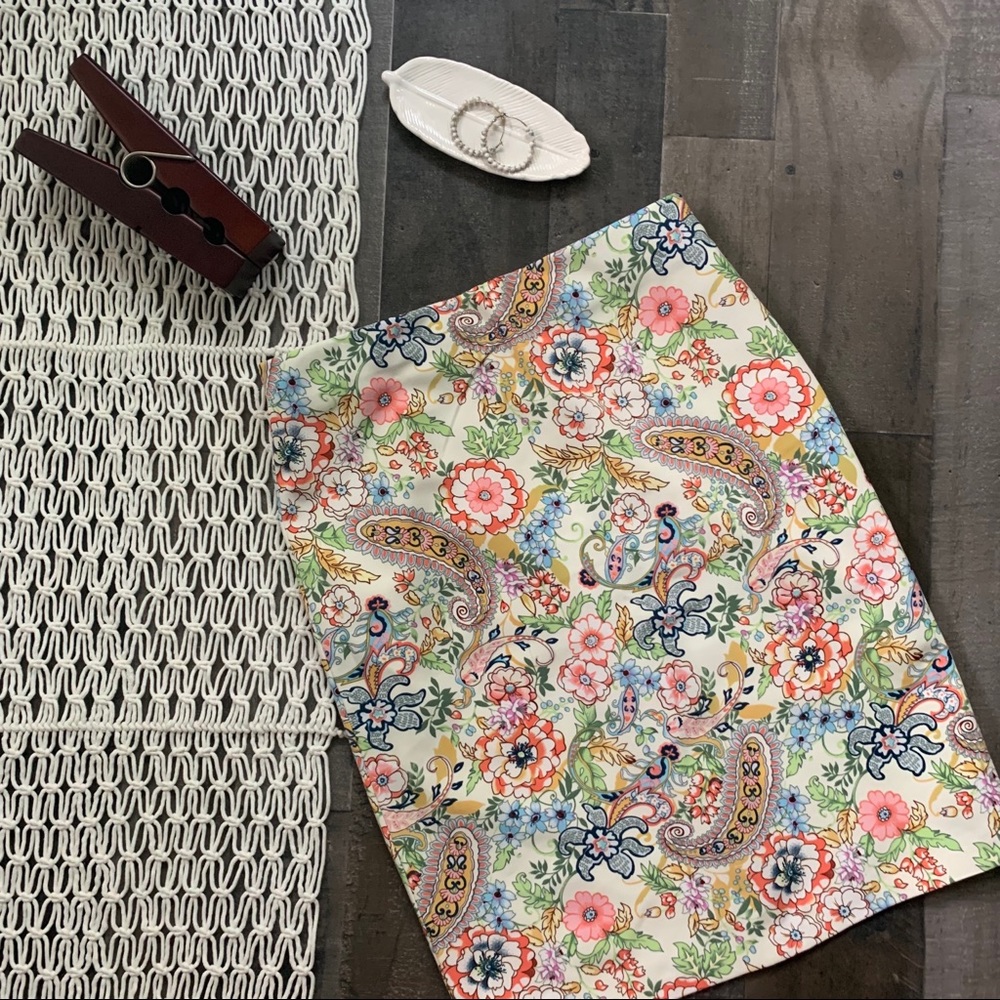 Philosophy Floral Print Pencil Skirt